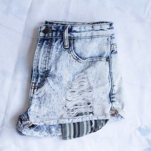 Acid Wash High Waisted Jean Shorts